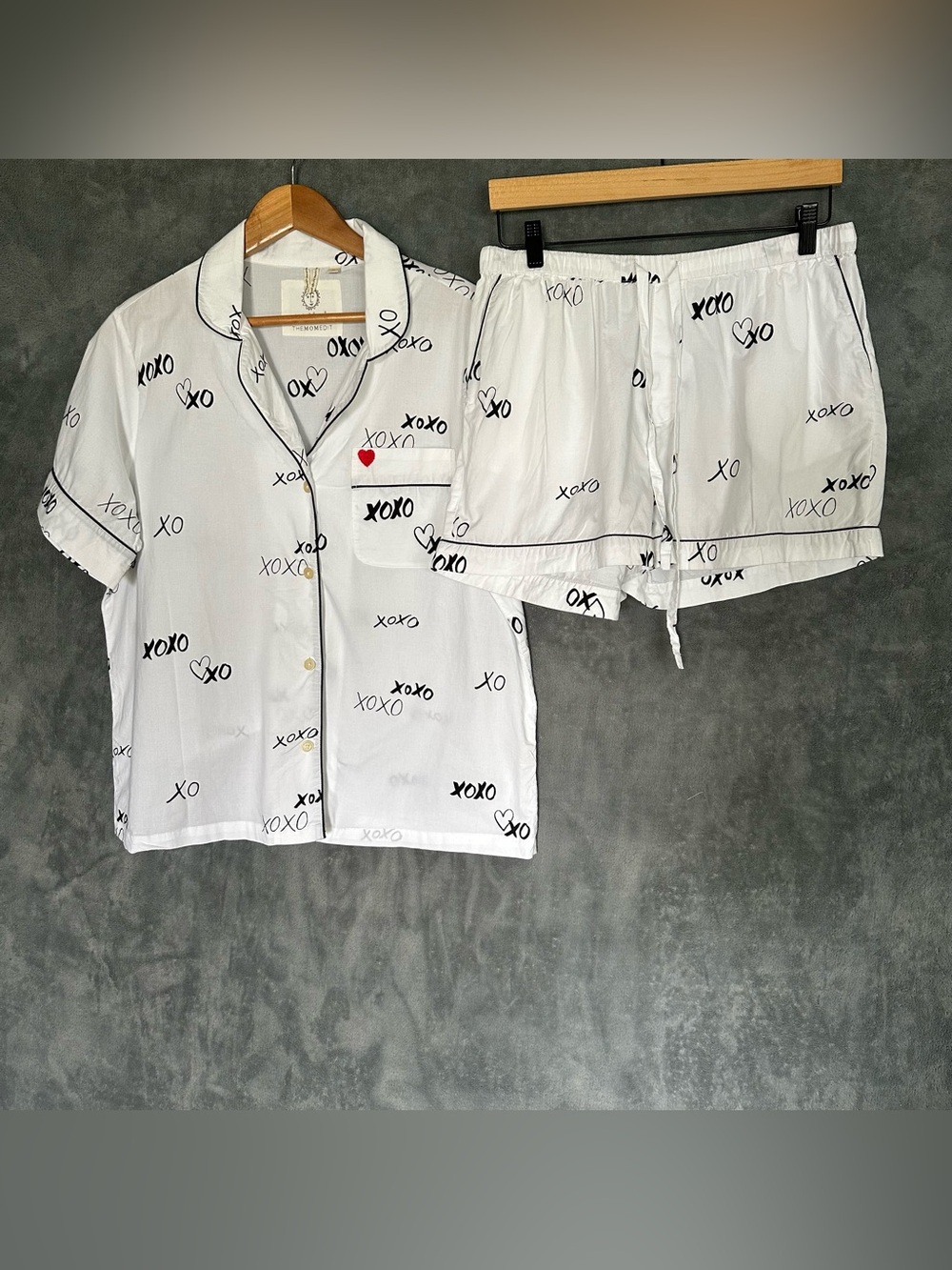 Printfresh x The Mom Edit Love Notes XOXO Organic Cotton Short Pajama Set Size M
